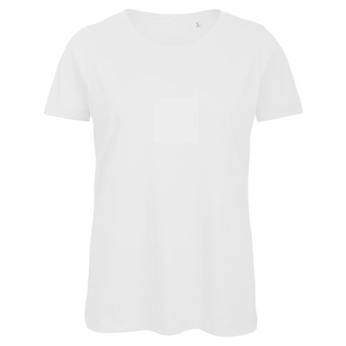 Hvid dame T-shirt lavet af kologisk bomuld med korte rmer.