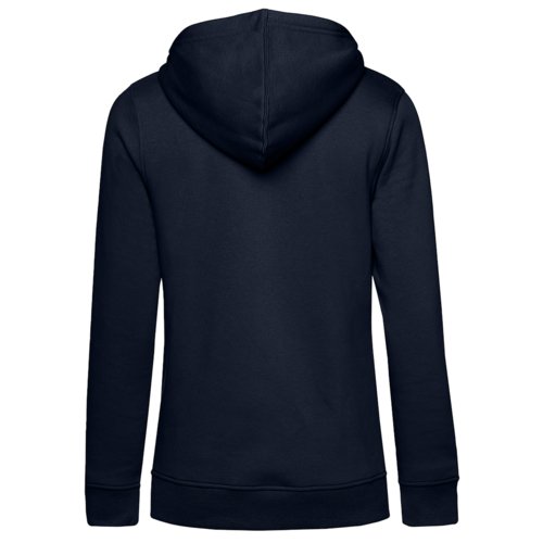 Marinebl damehttetrje fremstillet af kologisk bomuld og genanvendt polyester.