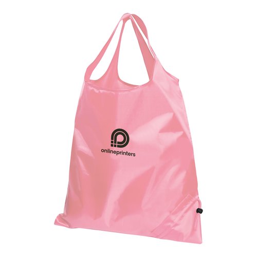 Pink taske i letvgtsmateriale med snre.