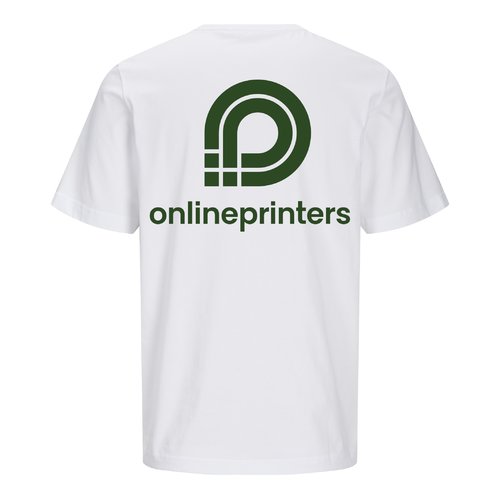 Hvid kologisk bomulds-T-shirt med unisex-pasform.