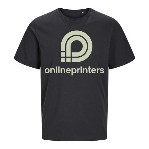 Antracitfarvet unisex T-shirt af kologisk bomuld med korte rmer.