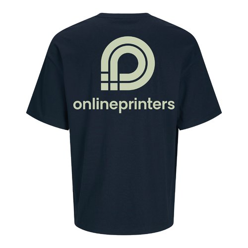 Marinebl unisex T-shirt af kologisk bomuld med korte rmer.