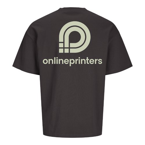 Antracitfarvet unisex oversized t-shirt i kologisk bomuld.