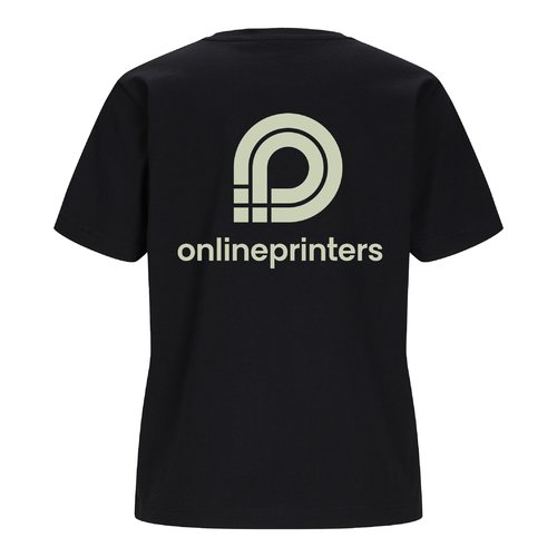 Sort dame T-shirt i kologisk bomuld med korte rmer.