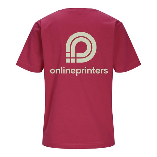 Fuchsiafarvet T-shirt i kologisk bomuld til damer.