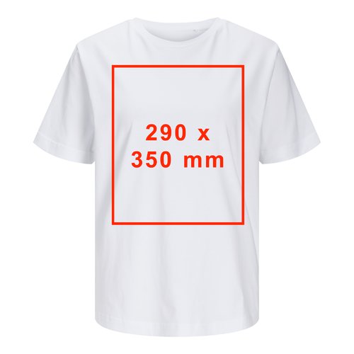 Hvid bomulds T-shirt til damer med korte ærmer.