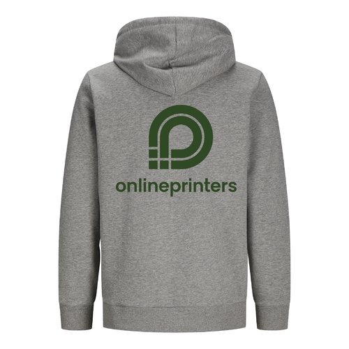 Grmeleret sweatshirtjakke lavet af bomuld og genanvendt polyester med htte.