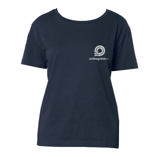 Navybl� �kologisk bomulds T-shirt til damer.
