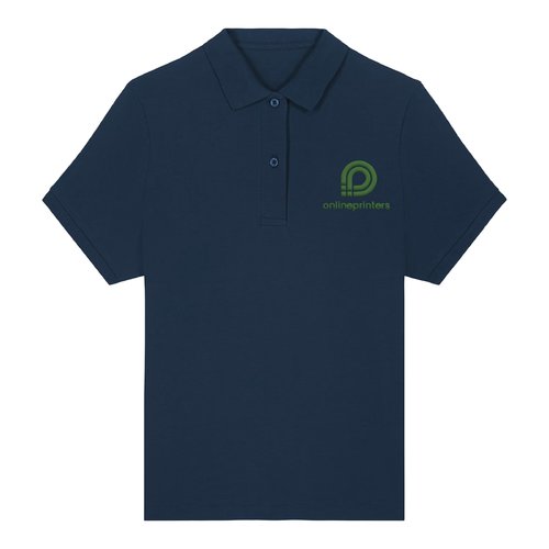 Marinebl� dame polo shirt af �kologisk bomuld med korte �rmer.
