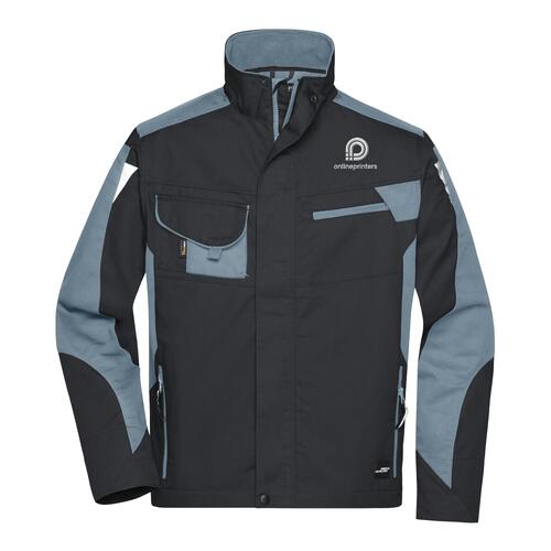 Unisex arbejdsjakke i slidst�rkt materiale med lynl�s og flere lommer.