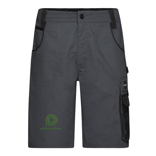 Mrkegr arbejdsshorts i polyester-bomuldsblanding med flere lommer.