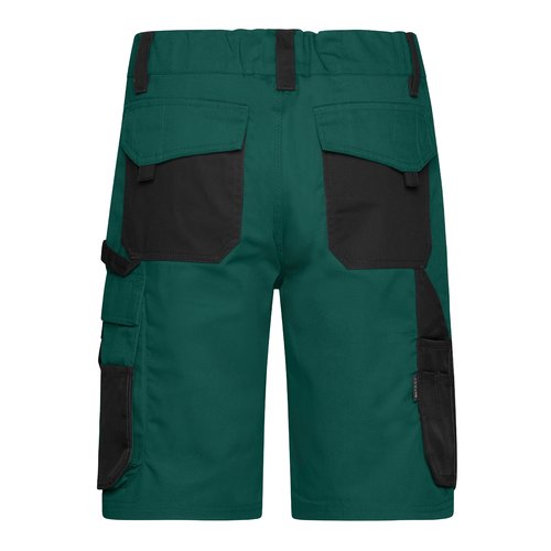 Mrkegrnne/sorte shorts i polyester og bomuld med flere lommer.