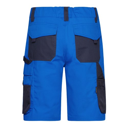 Bl arbejdsshorts i polyester-bomuldsblanding med flere lommer.