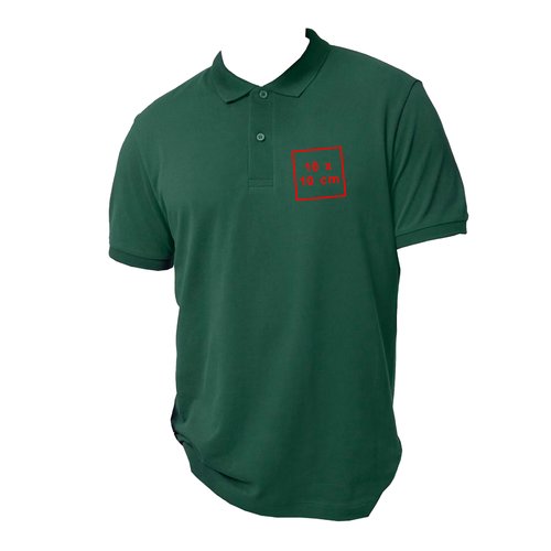 Grøn bomulds polo shirt til mænd med korte ærmer.