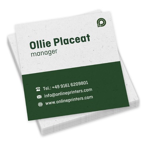 Naturpapir visitkort, trykt p n side.