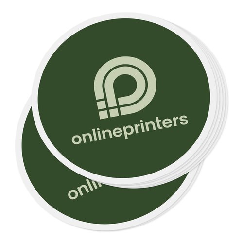Grnne papirklistermrker i fri form, selvklbende.