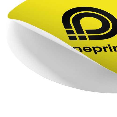 Rund papirklistermrke i brugerdefineret form.