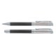 Sort carbon pen st med kuglepen, fyldepen og etui.
