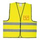 Gul sikkerhedsvest i stof med refleksstriber, unisex.