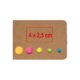 Papir sticky note st med runde sticky markrer i forskellige farver.