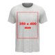 Gr bomulds-T-shirt med korte rmer og rund hals.