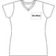 Hvid bomulds T-shirt med V-hals til damer.