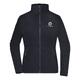 Navy bl� polyester fleecejakke til damer med fuld lynl�s.