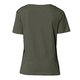 Khaki bomulds-T-shirt til damer med korte �rmer.