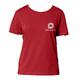R�d dame T-shirt lavet af �kologisk bomuld med korte �rmer og en rund halsudsk�ring.