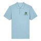 Himmelbl� �kologisk bomulds polo shirt til m�nd med kort knapstolpe.