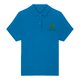 Royal bl� dame polo shirt i �kologisk bomuld med en kort knapstolpe.