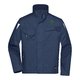 Marinebl arbejdsjakke i polyester-bomuldsblanding med flere lommer.