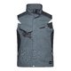 Mrkegr polyester-bomuldsblanding arbejds-vest med flere lommer og lynls.