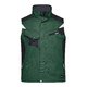 Mrkegrn arbejdsvest i polyester-bomuld med flere lommer.