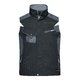 Sort og gr arbejdsvest i polyester-bomuld med flere lommer.