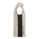 Beige/sort fleecevest i polyester med lynlslomme.