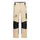Beige/sorte arbejdsbukser i polyester-bomuldsblanding med lommer.
