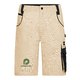 Beige/sorte arbejdsshorts i polyester og bomuld med flere lommer.