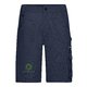 Marinebl shorts i polyester-bomuldsblanding med flere lommer.