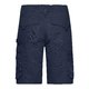 Marinebl arbejdsshorts fremstillet af polyester-bomuldsblanding med flere lommer.