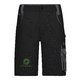 Sort-gr arbejdsshorts i polyester-bomuldsblanding med flere lommer.