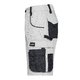 Hvide/gr arbejdsshorts fremstillet af polyester-bomuldsblanding med flere lommer.