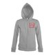 Gr� dame sweatshirt jakke med h�tte og fuld lynl�s.