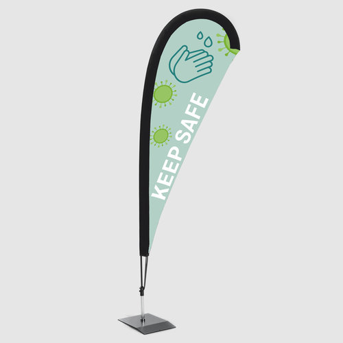 Dråbeformet beachflag inkl. tryk, 105,0 x 338,0 cm 1