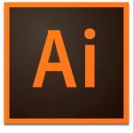 Adobe Illustrator-logo med bogstaverne Ai i orange på en mørkebrun baggrund, omgivet af en orange firkantet kant – perfekt til dem, der vil opret trykfiler med professionelt design.